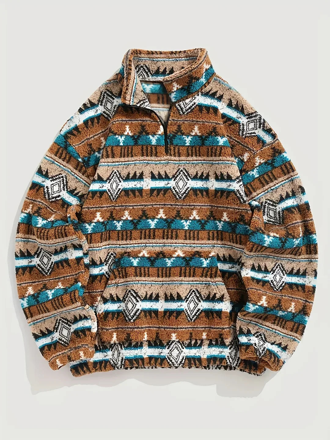 Men's Western Quarter-Zip Sweater brown 1.webp