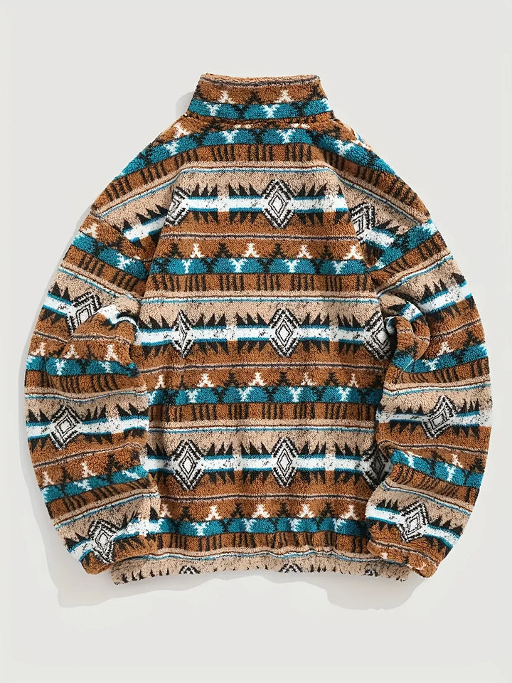 Men's Western Quarter-Zip Sweater brown 2.webp