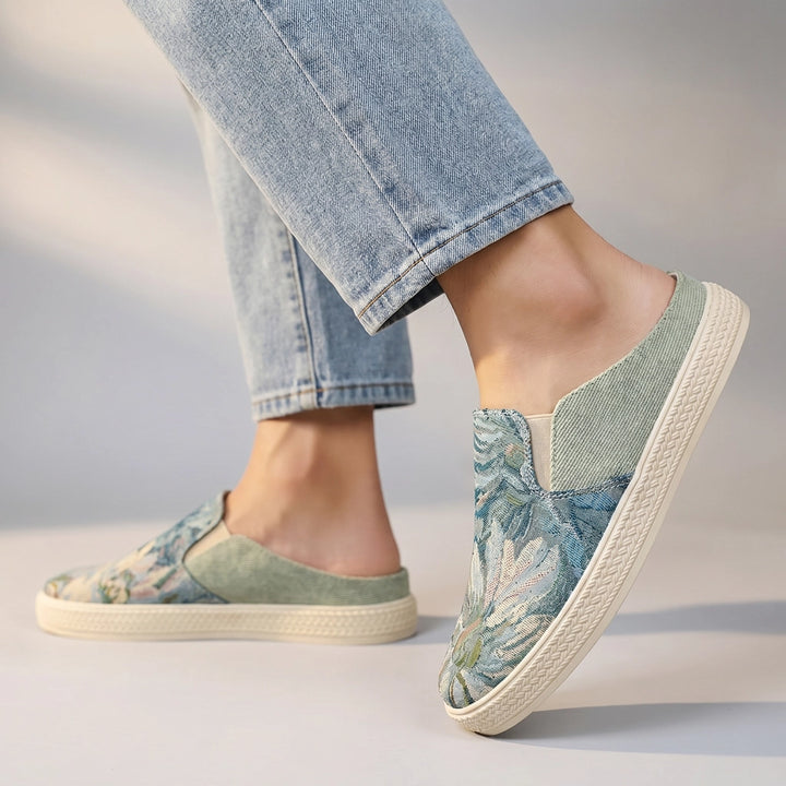 Krystal Knit Mules - Color:Blue;Size:39