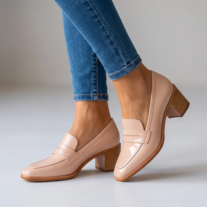 Krystal | Women's Heeled Loafers - Color:Pink;Size:35
