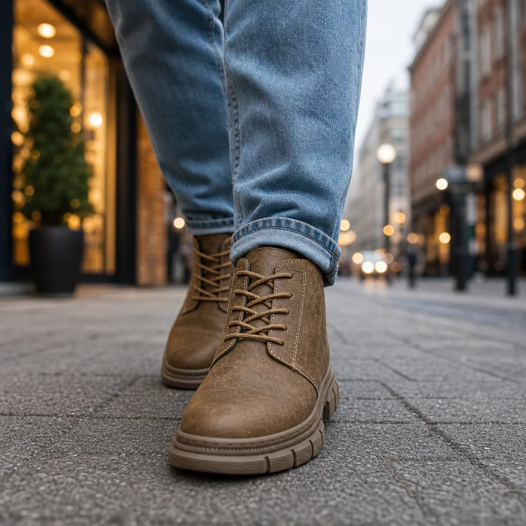 Men's Beige Lachlan Ankle Lace Boots