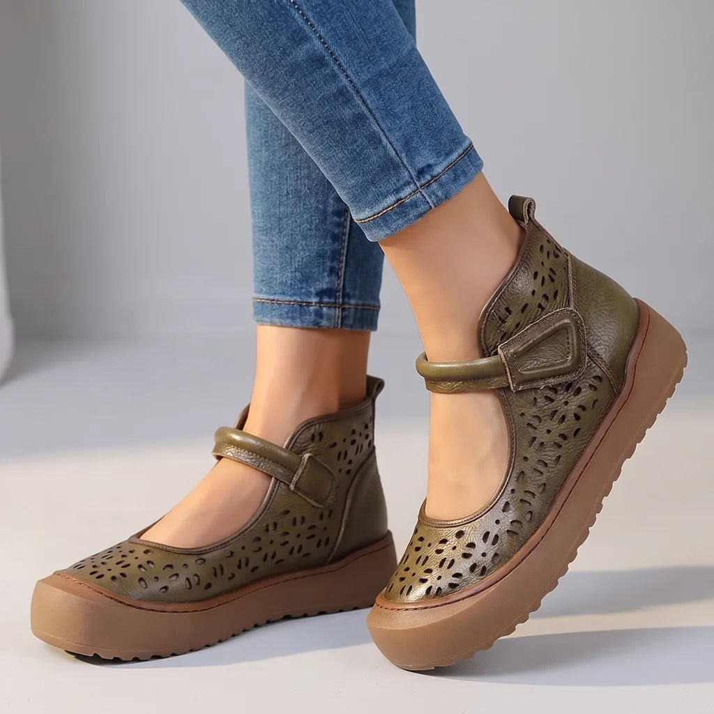 Laiba | Women's Orthopedic Mary Jane Shoes - Color:Green;Size:35