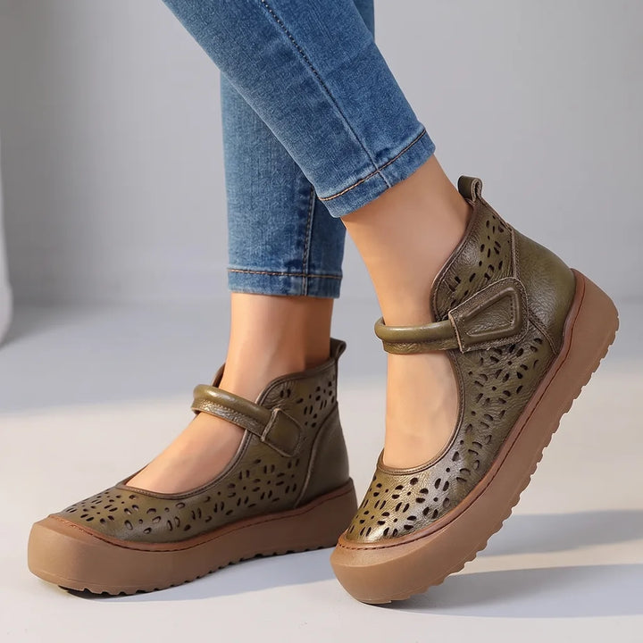 Laiba | Women's Orthopedic Mary Jane Shoes - Color:Green;Size:35