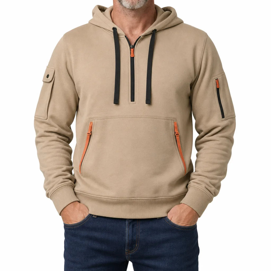 Lambert Utility Hoodie - Color:Beige;Size:XS