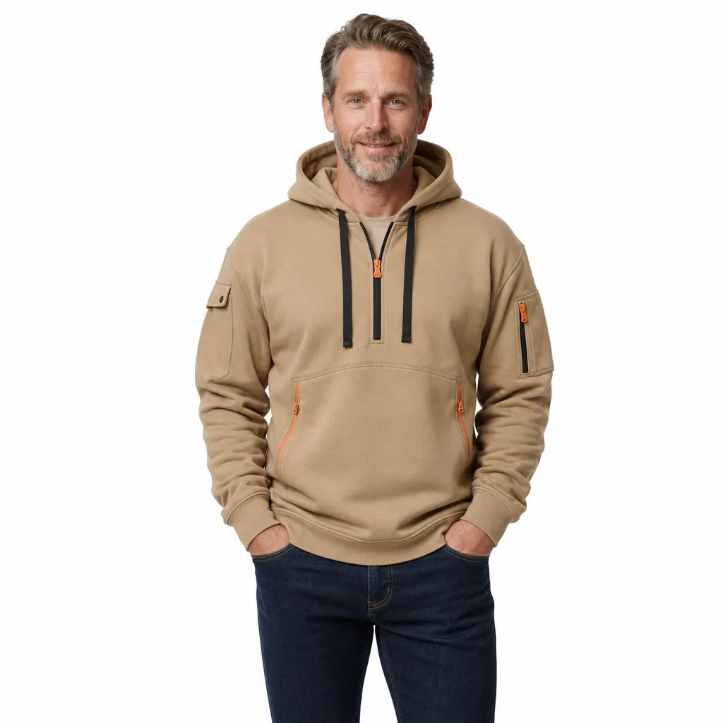 Men's Beige Randolph Multi Pocket Hoodie