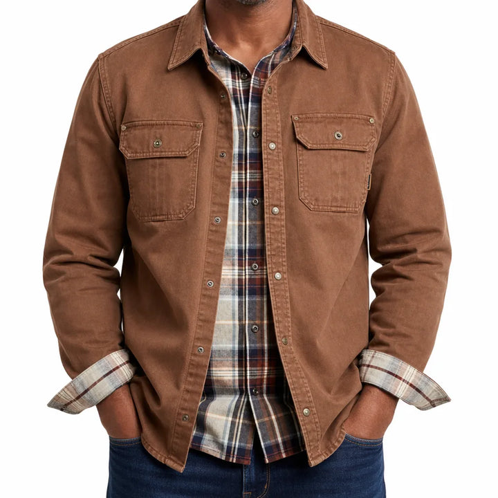 Landon | Functional Stylish Fall Windbreaker Jacket - Color:Brown;Size:S
