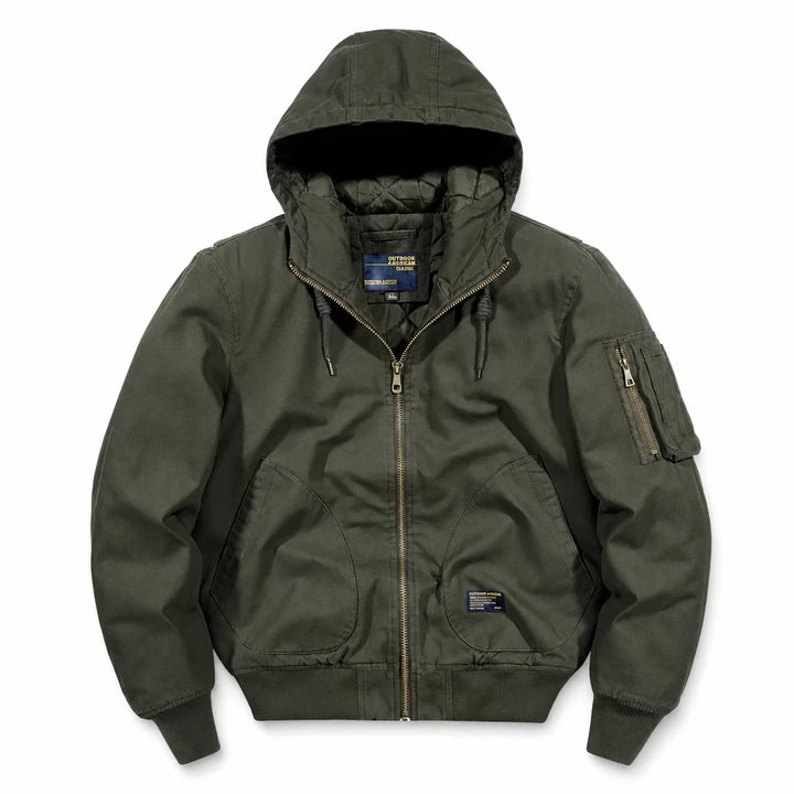 Landon | Men's MA-1 Cotton Bomber Jacket - Color:Green;Size:S