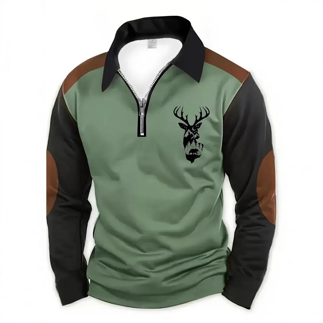 Landry | Men's Western Quarter-Zip Sweater - Size:S;Color:Green