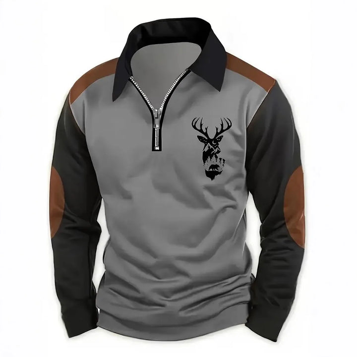 Landry | Men's Western Quarter-Zip Sweater - Size:S;Color:Grey