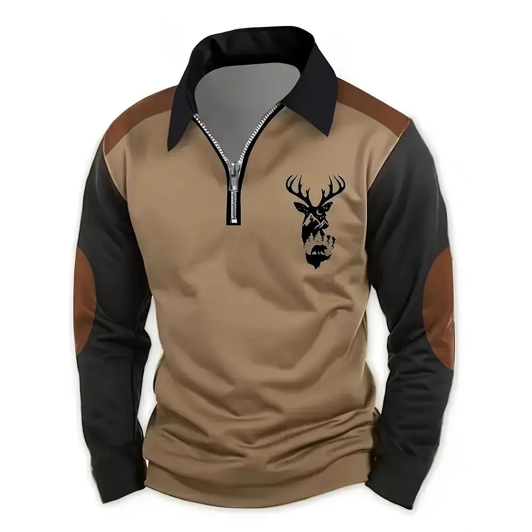 Landry | Men's Western Quarter-Zip Sweater - Size:S;Color:Khaki