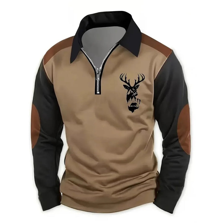 Landry | Men's Western Quarter-Zip Sweater - Size:S;Color:Khaki