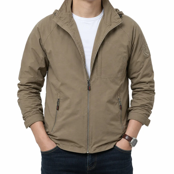 Larkin | Water Proof Windbreaker Fall Jacket - Color:Beige;Size:S