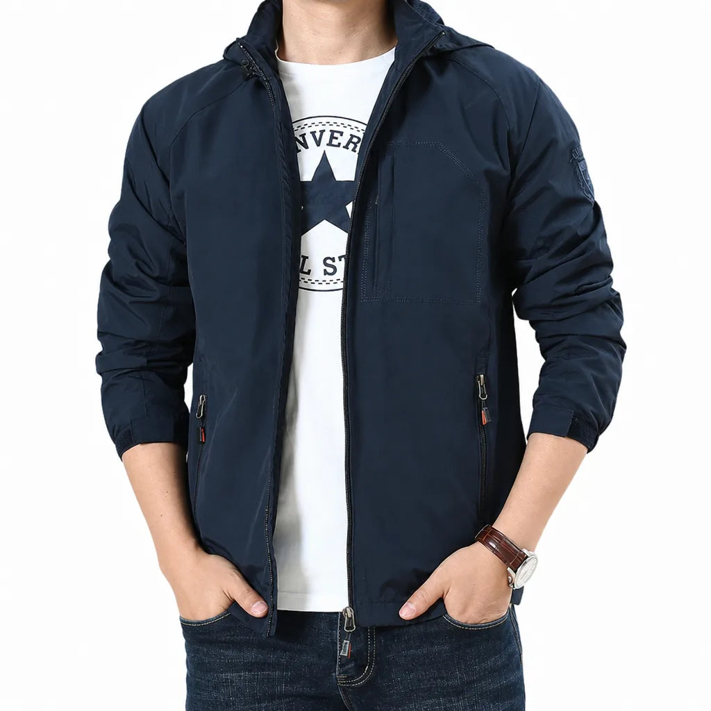 Larkin | Water Proof Windbreaker Fall Jacket - Color:Blue;Size:S