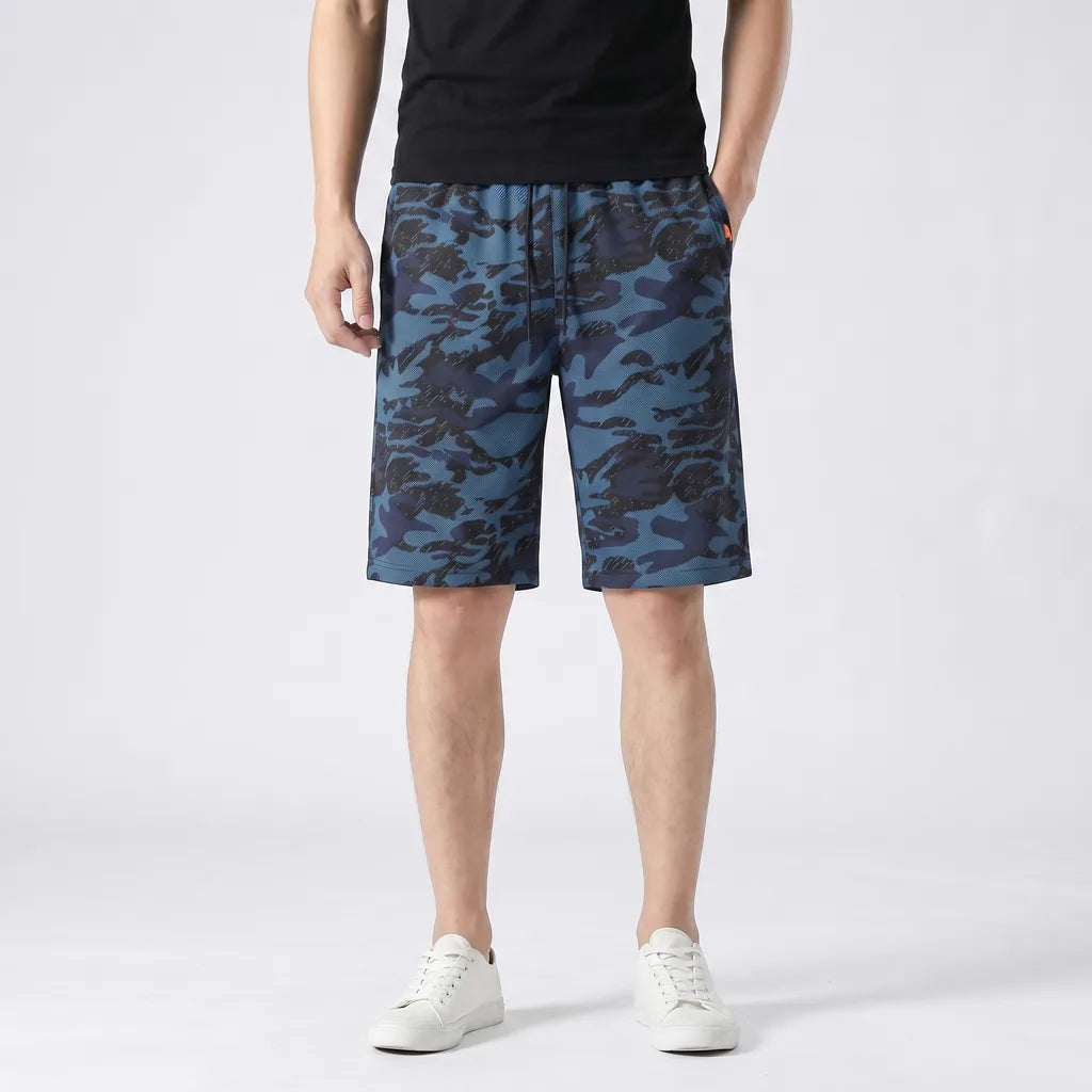 Dark Blue Faraday 3D Print Beach Shorts 3