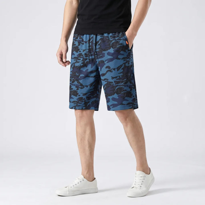 Dark Blue Faraday 3D Print Beach Shorts 2