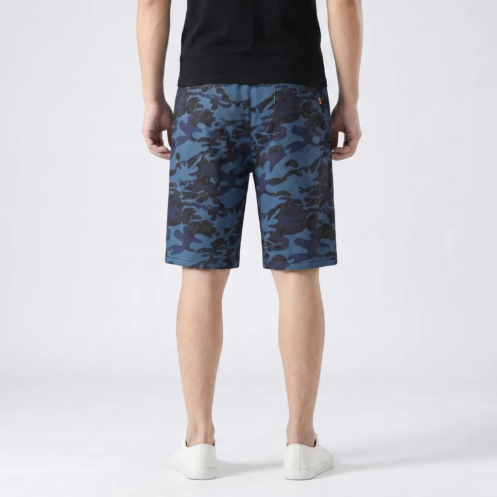 Dark Blue Faraday 3D Print Beach Shorts 4
