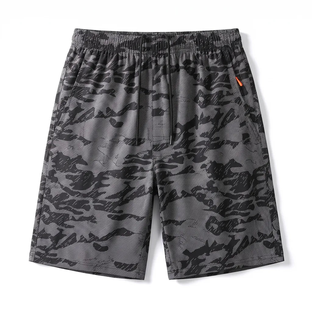 Laurence Camo Swim Shorts - Color:Light Gray;Size:S