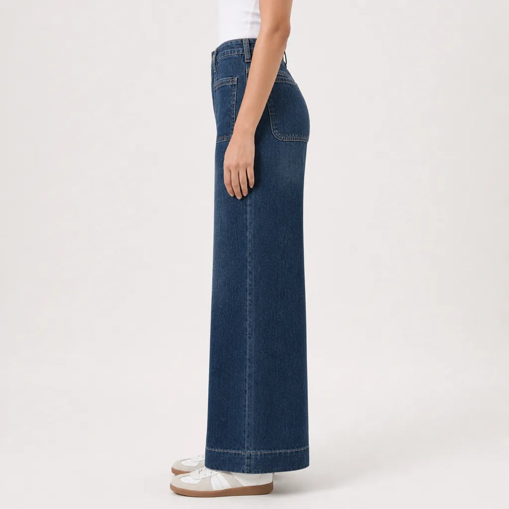 Women's Blue Crosby High-Waist Flare Jeans