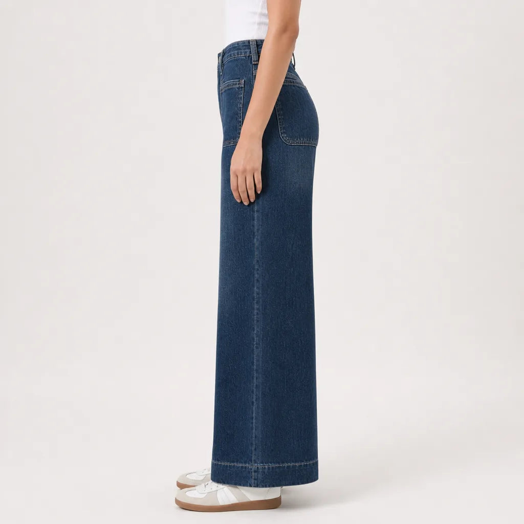 Women's Blue Crosby High-Waist Flare Jeans