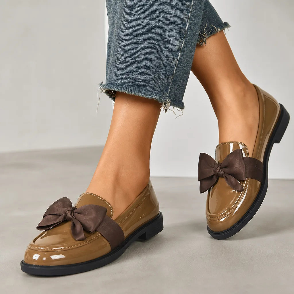 Lawrence Bow Loafers - Color:Beige;Size:35