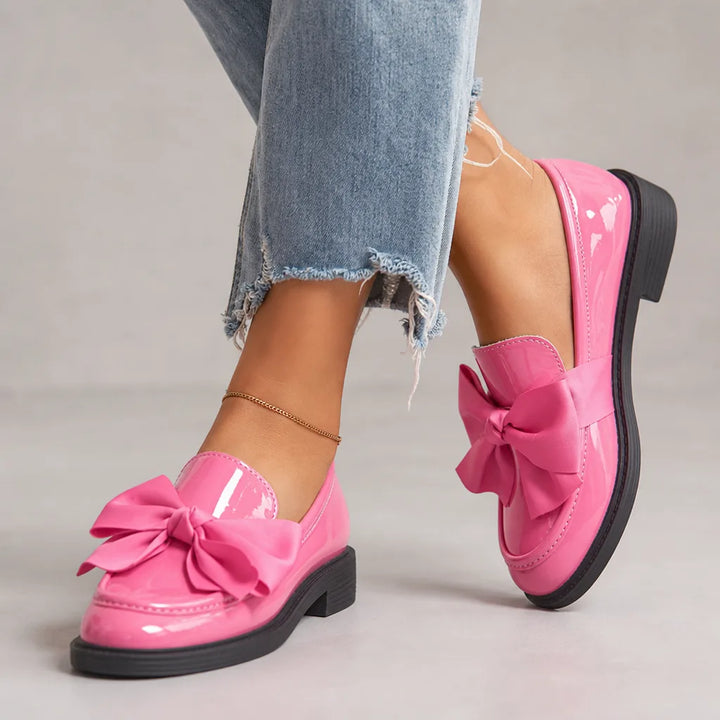 Lawrence Bow Loafers - Color:Pink;Size:35