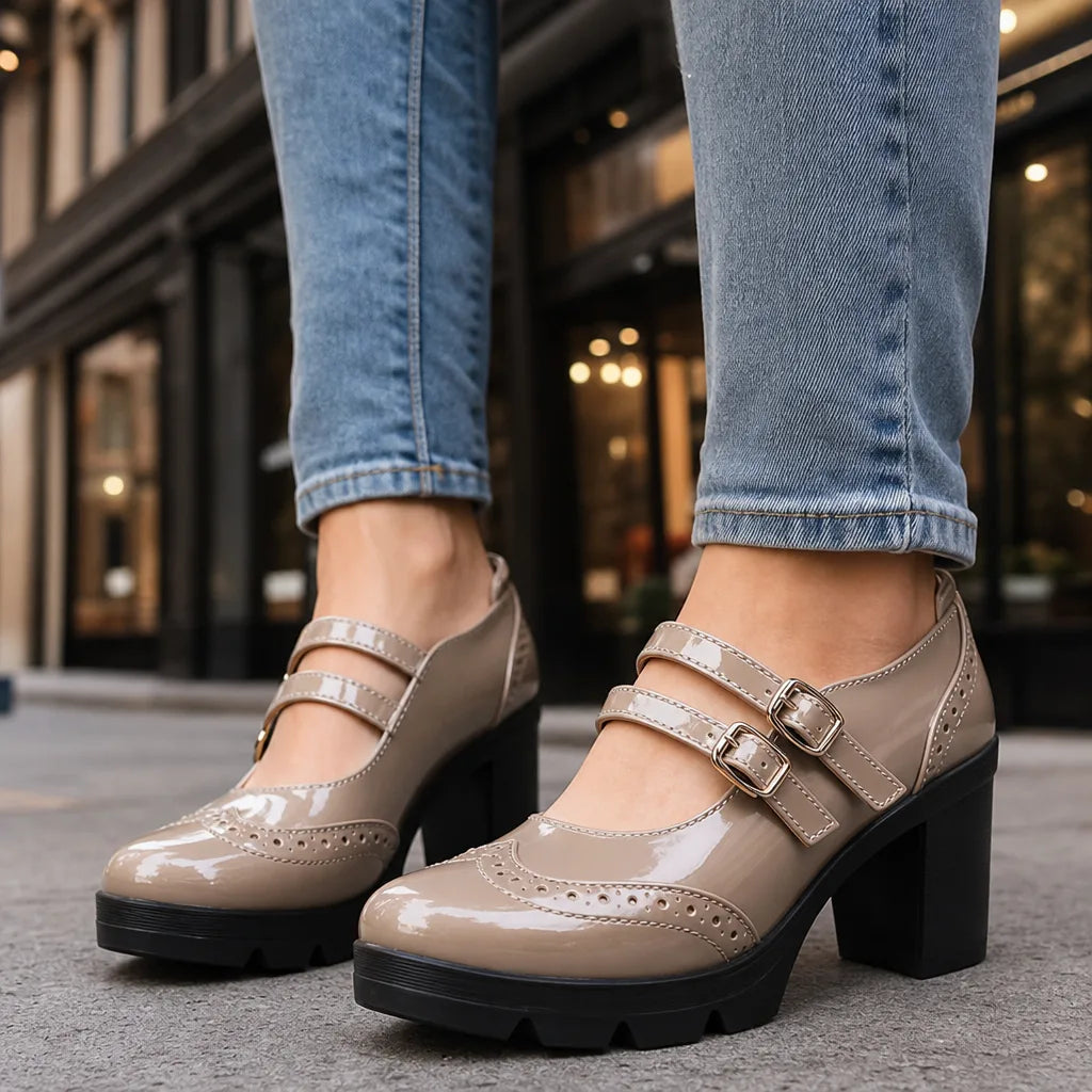 Women's Beige Worthington Mary Jane Flats