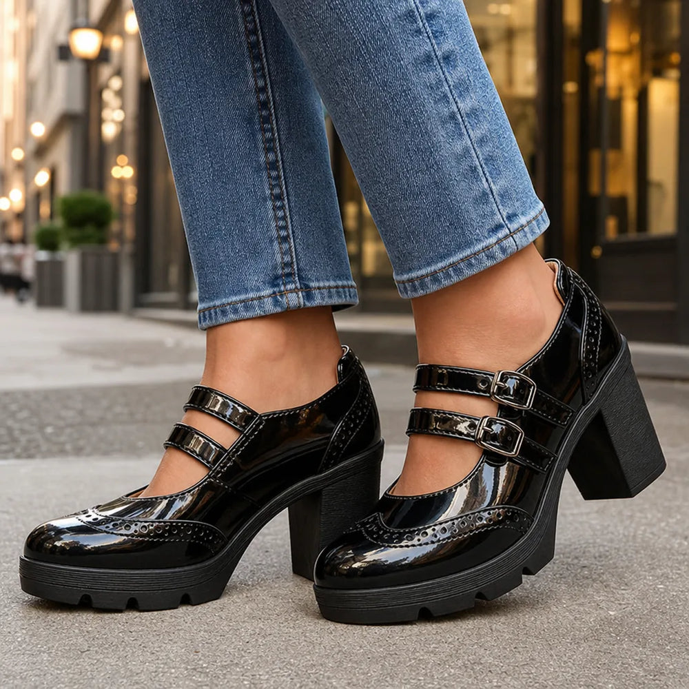 Women's Black Worthington Mary Jane Flats