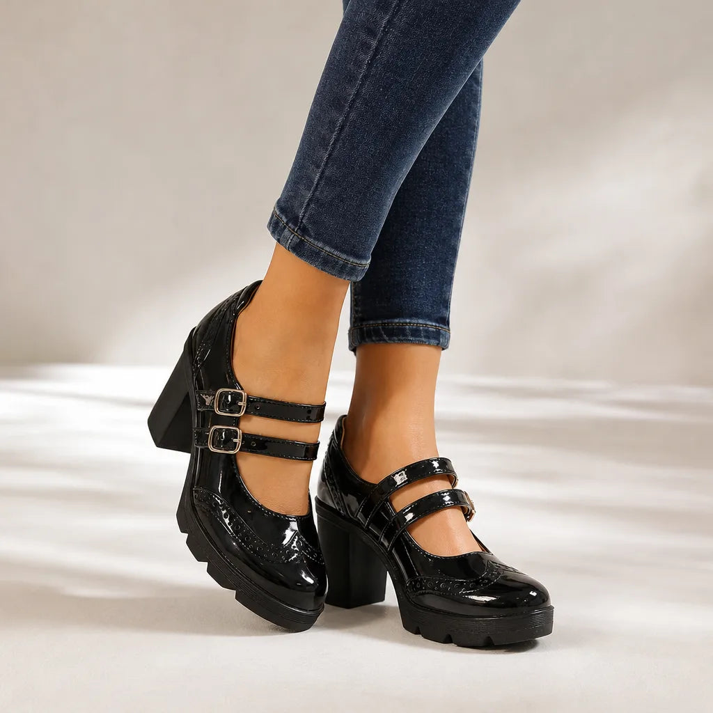Layla | Women's Orthopedic Mary Jane Shoes - Color:Black;Size:35