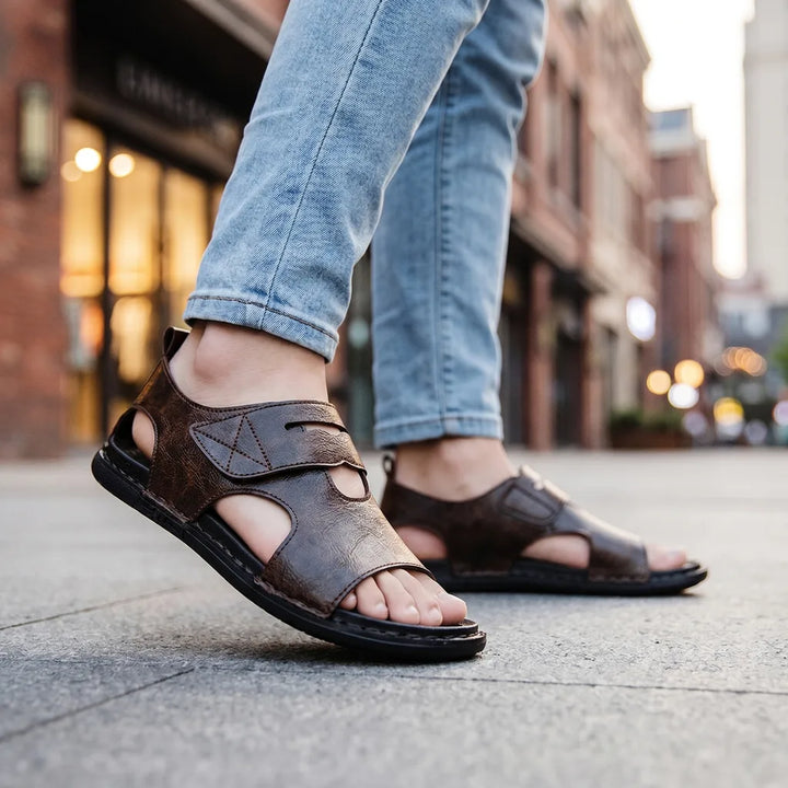 Men's Dark brown Bloom Open Toe Sandals
