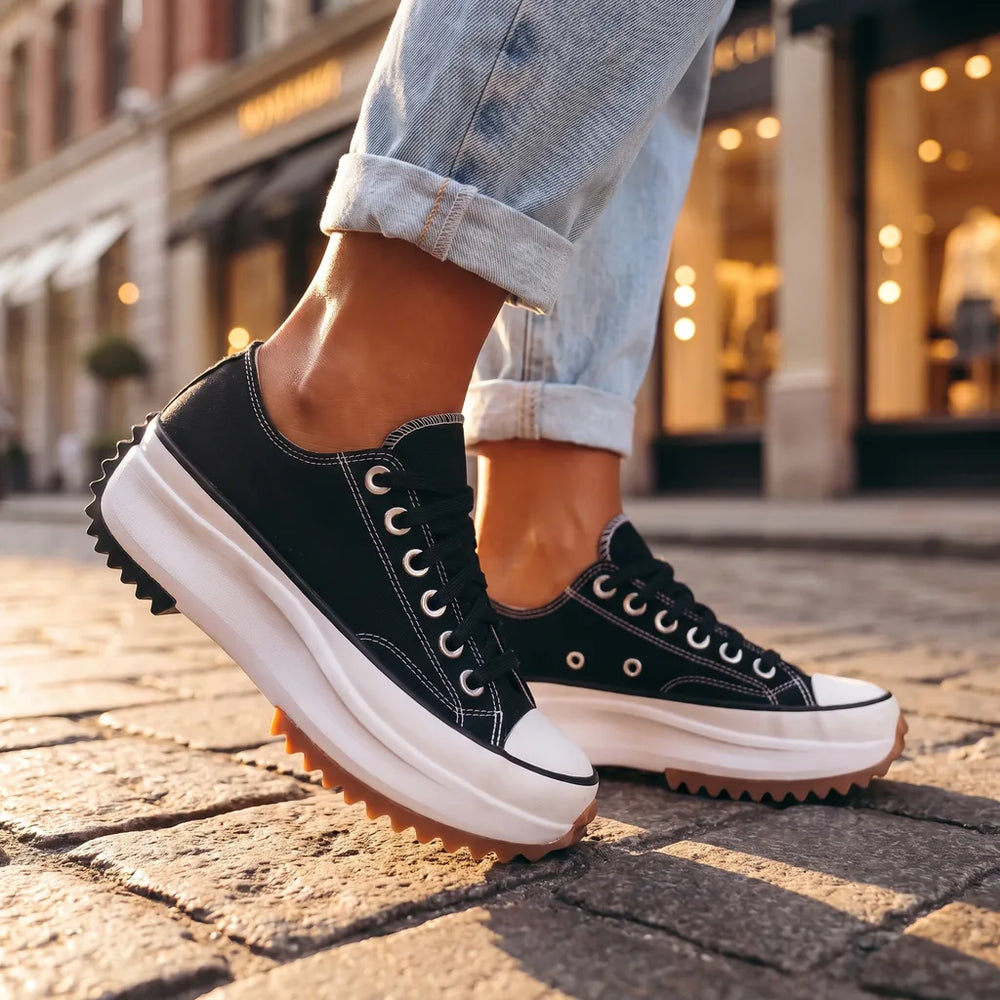 Women's Black Leary Platform Canvas Sneakers