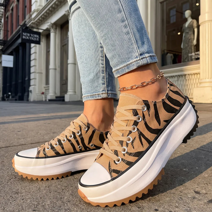Women's Leopard Print Leary Platform Canvas Sneakers