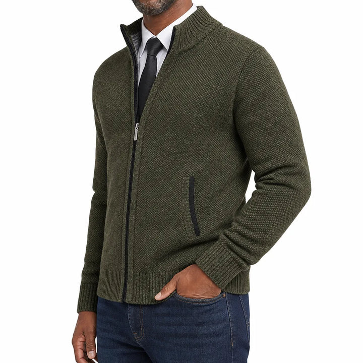 Men's Green Mabry Zip Knit Cardigan