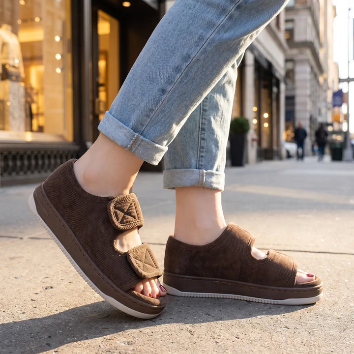 Women's Brown Renfrew Open Toe Slippers