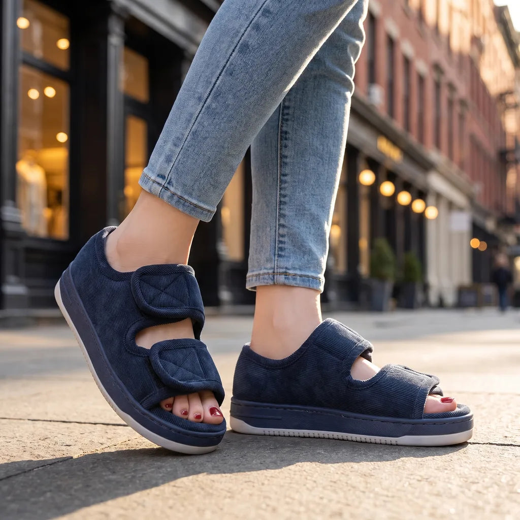 Women's Blue Renfrew Open Toe Slippers