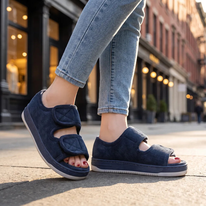 Women's Blue Renfrew Open Toe Slippers