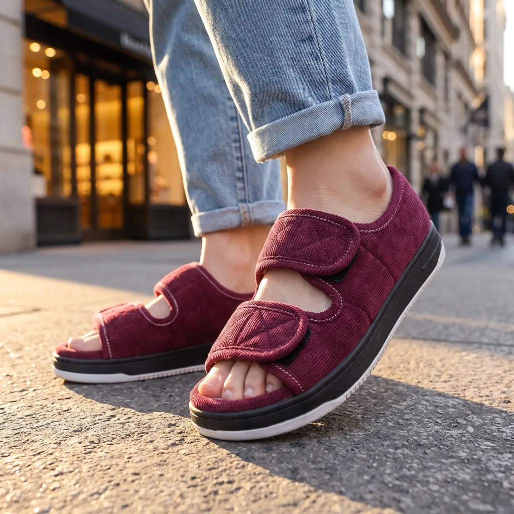 Women's Red Renfrew Open Toe Slippers