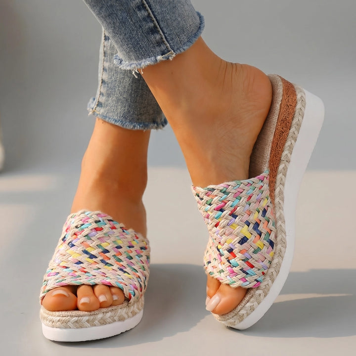Lena Rope Slides - Color:Multicolor;Size:36
