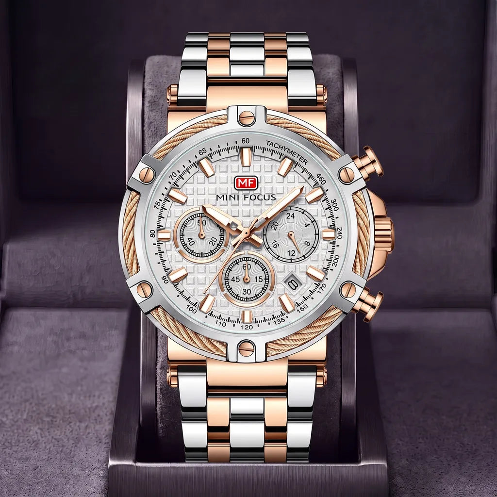 Lennon | Quartz Watch - Color:Rose Gold White