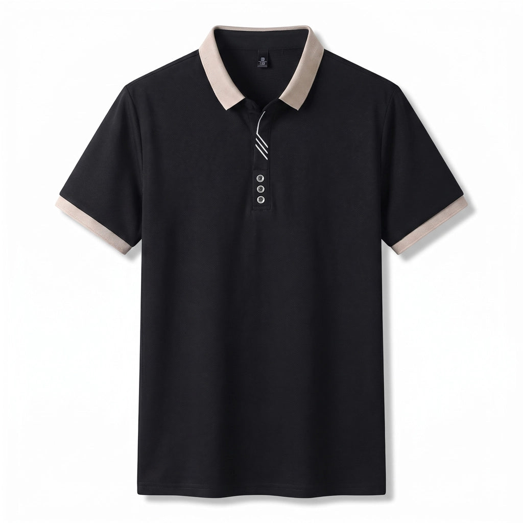 Lennon Stripe Polo - Color:Black;Size:S