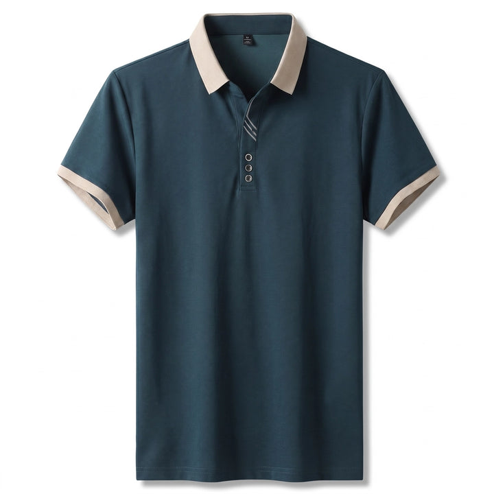 Lennon Stripe Polo - Color:Dark Teal;Size:S