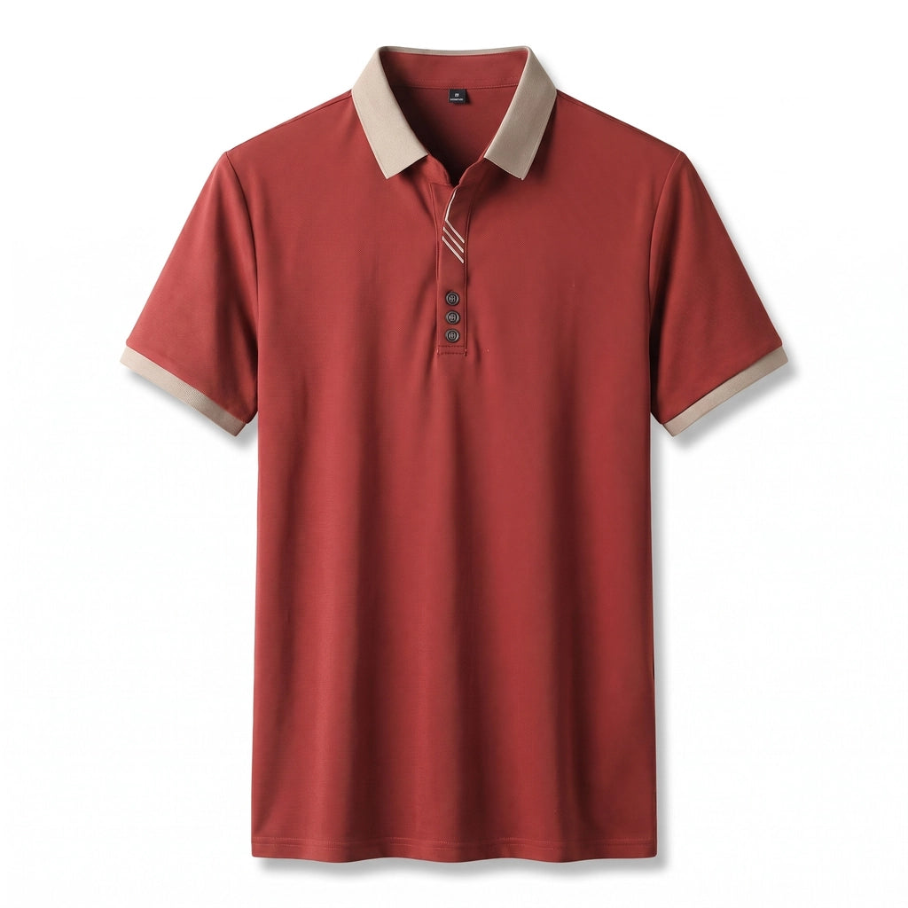 Lennon Stripe Polo - Color:Red;Size:S