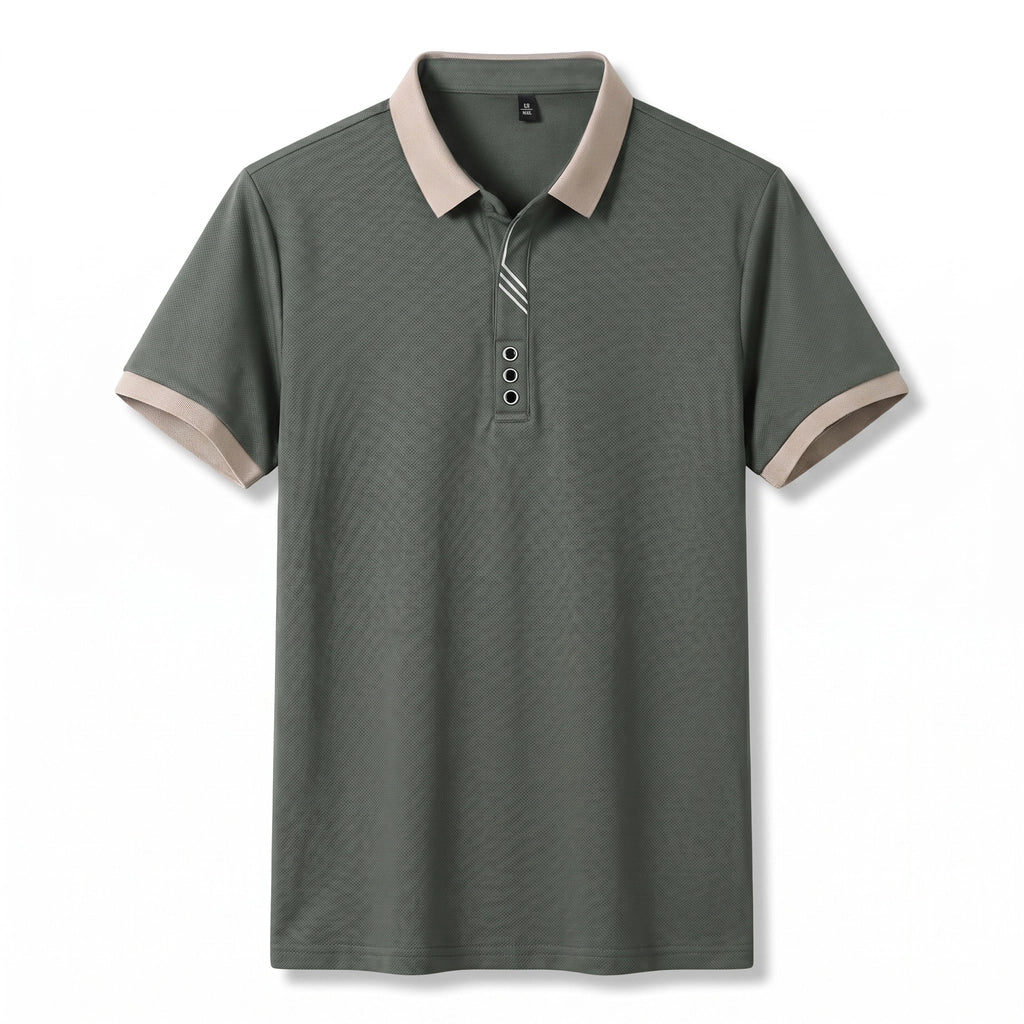 Lennon Stripe Polo - Color:Sage;Size:S