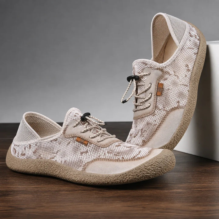 Leo Breathable Slip Ons - Color:Beige;Size:38