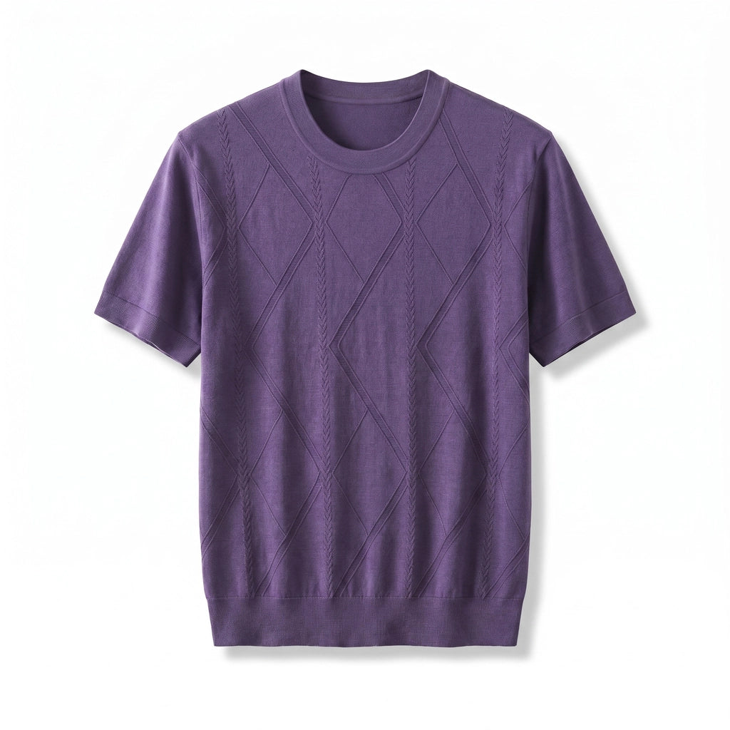 Leon Knit Tee - Color:Deep Purple;Size:S