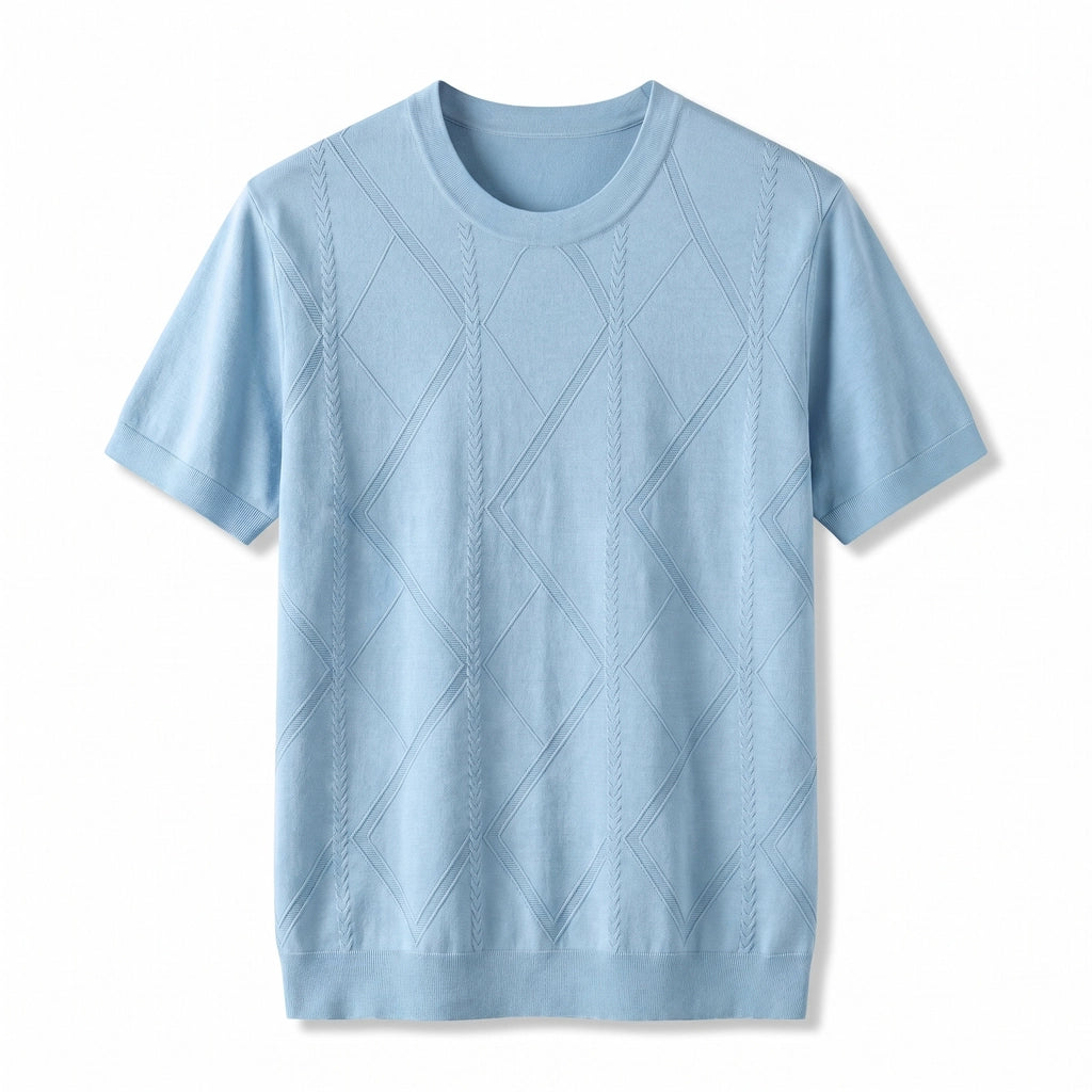 Leon Knit Tee - Color:Ice Blue;Size:S