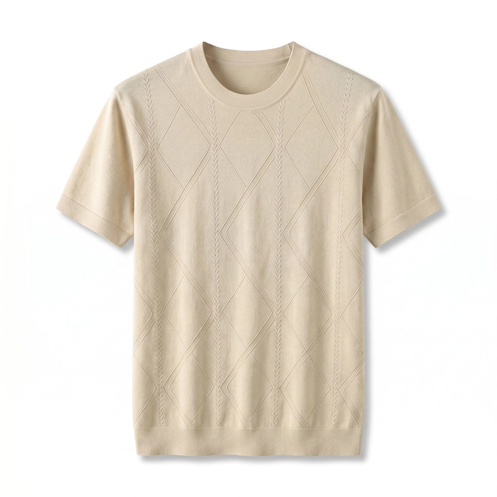 Leon Knit Tee - Color:Light Beige;Size:S