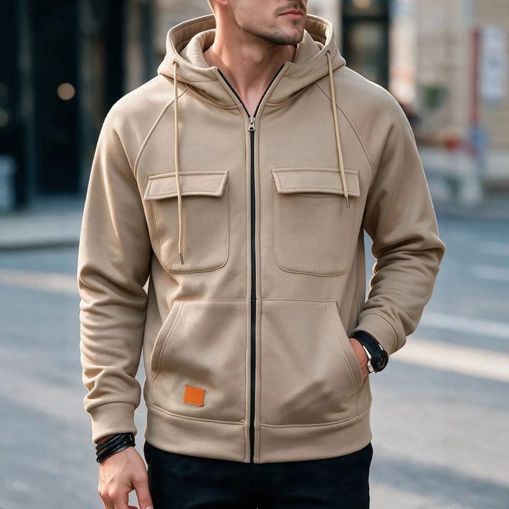 Leopold | Men's Premium Hoodie Jacket - Beige