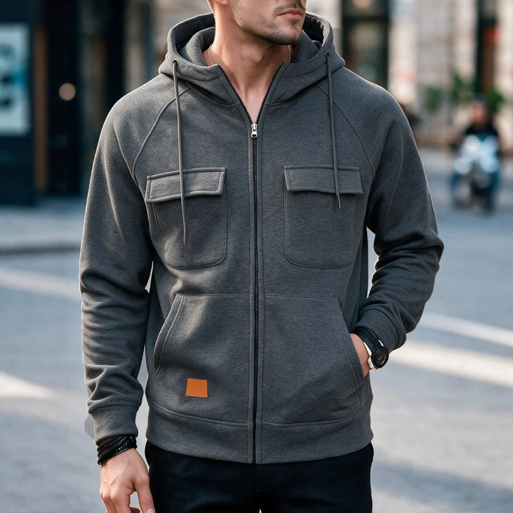 Leopold | Men's Premium Hoodie Jacket - Gray