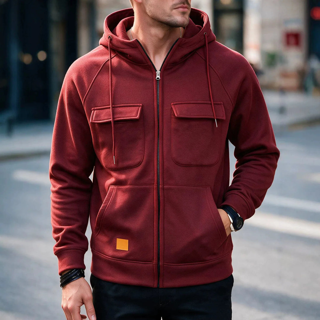 Leopold | Men's Premium Hoodie Jacket - Red