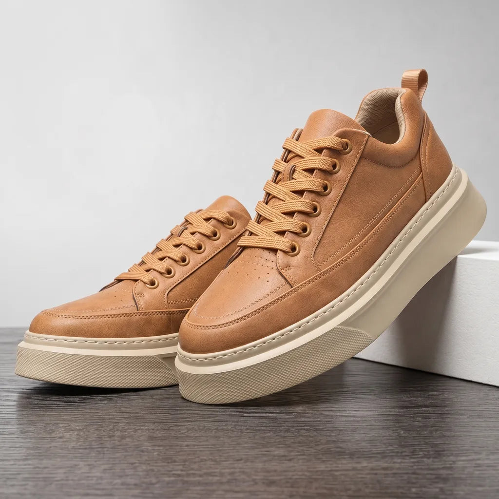 Lewis Low-Top Sneakers - Color:Brown;Size:38